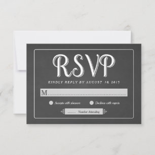 Chalkboard Wedding RSVP - Basic Response Cards Karte