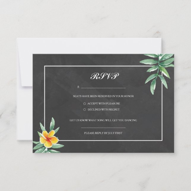 Chalkboard Wedding RSVP Card Karte (Vorderseite)