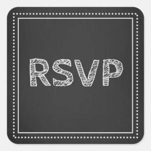 Chalkboard Wedding RSVP Umschlag Aufkleber