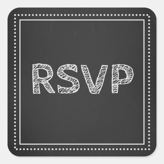 Chalkboard Wedding RSVP Umschlag Aufkleber (Vorderseite)