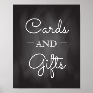 Chalkboard Wedding Sign   Cards and Gifts Poster