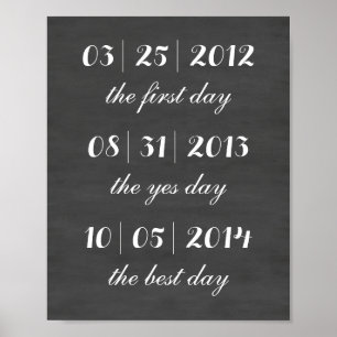 Chalkboard Wedding Sign Poster
