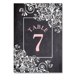 Chalkboard Wedding Tischnummer Card