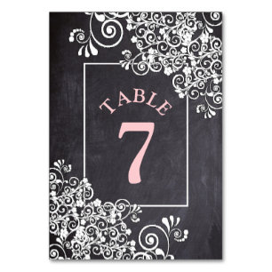 Chalkboard Wedding Tischnummer Card