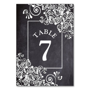 Chalkboard Wedding Tischnummer Card