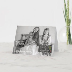 Chalkboard - Weihnachtsgrüße - Foto/Name Feiertagskarte