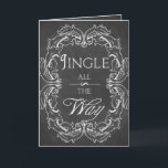 Chalkboard Weihnachtskarte Personalisiert Jingle Feiertagskarte<br><div class="desc">Weihnachtskarte mit personalisiertem Innentext,  um eine persönliche,  elegante und trendige Karte an Ihre Familie und Lieben zu schicken. Elegantes,  festliches Design mit dem Weihnachtszitat "Jingle all the Way" auf Vintager Chalkboard-Textur. Der Innentext ist anpassbar!</div>