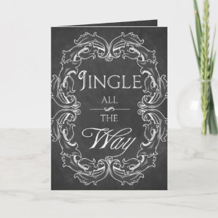 Chalkboard Weihnachtskarte Personalisiert Jingle Feiertagskarte