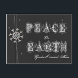 Chalkboard-Weltfrieden Goodwill gegenüber Menschen Feiertagspostkarte<br><div class="desc">Chalkboard-Weltfrieden Goodwill gegenüber Man Snowflake</div>