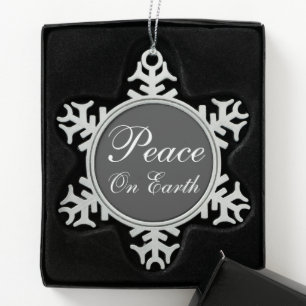 Chalkboard Weltfrieden Snowflake Ornament