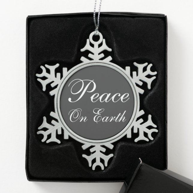 Chalkboard Weltfrieden Snowflake Ornament (Box)