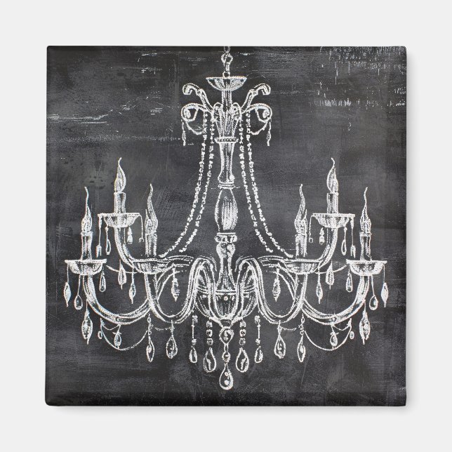 Chalkboard White Chalk Chandelier Magnet (Vorne)