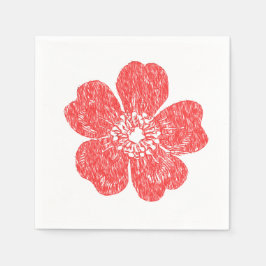 Chalkboard Wilde Rote Rose Serviette