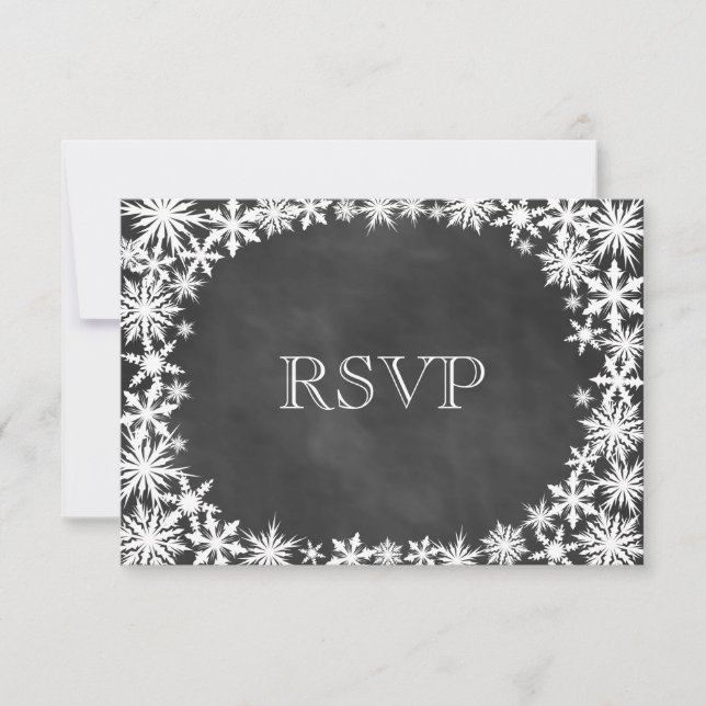 Chalkboard Winter Lace UAWG RSVP Karte (Vorderseite)