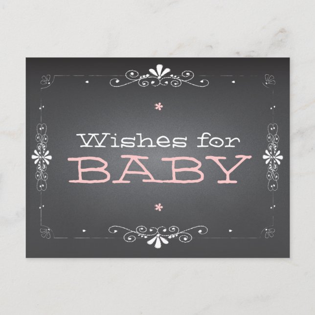 Chalkboard-Wünsche für Baby Showaktivität Card Hinweiskarte (Vorderseite)