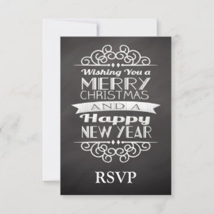 Chalkboard wünschen Ihnen frohe Weihnachten UAWG RSVP Karte