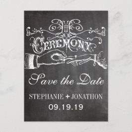 Chalkboard Zeremonie Save the Date Vintag Ankündigungspostkarte