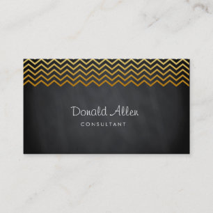 Chalkboard Zickzack Gold Vintag Beruflich Visitenkarte