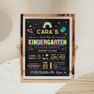 Chalkboard Zurück zum ersten Schultag Poster