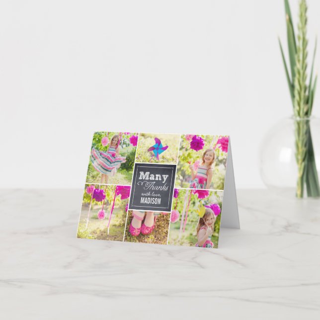Chalked Collage Geburtstag Danke Karte (Vorderseite)