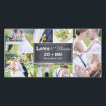 Chalked Collage Wedding Danke, dass Sie Foto Cards Dankeskarte<br><div class="desc">Teilen Sie Ihre Hochzeitskartons, während Sie Ihre Dankeschön-Notiz mit diesen modernen und eleganten Fotokarten senden, die Ihre Freunde und Familie sicherlich lieben werden! Auch in anderen Farben erhältlich. Sie können die Farbe auch selbst ändern, indem Sie auf den Knopf "Anpassen" >> "Bearbeiten" >> "Hintergrundfarbe" klicken und dann eine Farbe Ihrer...</div>