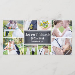 Chalked Collage Wedding Danke, dass Sie Foto Cards Dankeskarte