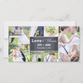 Chalked Collage Wedding Danke, dass Sie Foto Cards Dankeskarte