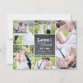 Chalked Collage Wedding Foto Vielen Dank Karte