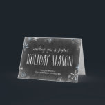 Chalked Snowflakes Business Holiday Grußkarte Feiertagskarte<br><div class="desc">Freuen Sie sich in dieser Urlaubssaison auf die schicken und stilvollen Urlaubskarten von Orange Pulp Designs. Die Hintergrundfarbe kann online angepasst werden,  oder besuchen Sie orangepulpdesign.com für weitere verfügbare Farben. Auf Anfrage können Sie auch Farben und passende Artikel auswählen. Bitte kontaktieren Sie uns für Hilfe.</div>