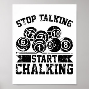 Chalking anhalten - Funny Billiards 8 l Poster