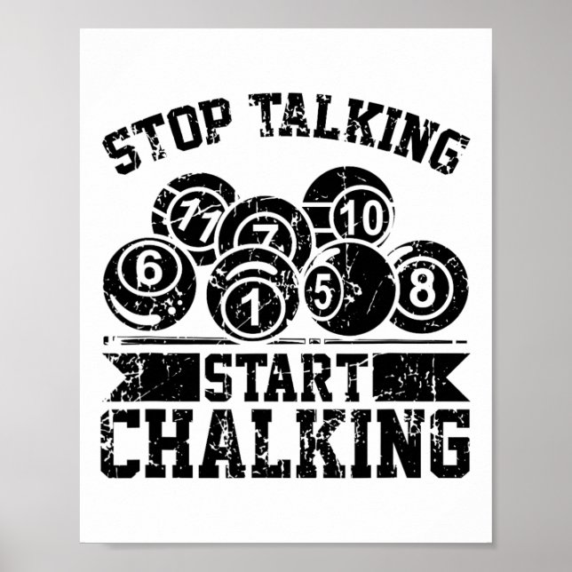 Chalking anhalten - Funny Billiards 8 l Poster (Vorne)