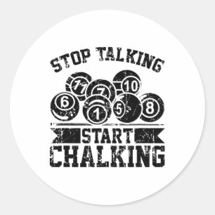 Chalking anhalten - Funny Billiards 8 l Runder Aufkleber