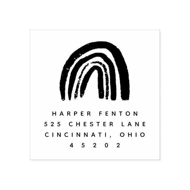 Chalky Rainbow Square Rücksendeadresse Briefmarke Gummistempel (Prägung)