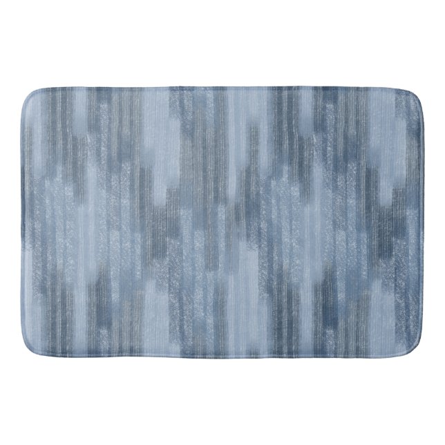 Chalky Textured Abstrakt in Denim Blue Badematte (Vorderseite)