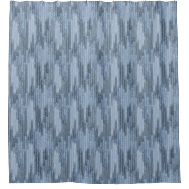 Chalky Textured Abstrakt in Denim Blue Duschvorhang (Vorderseite)