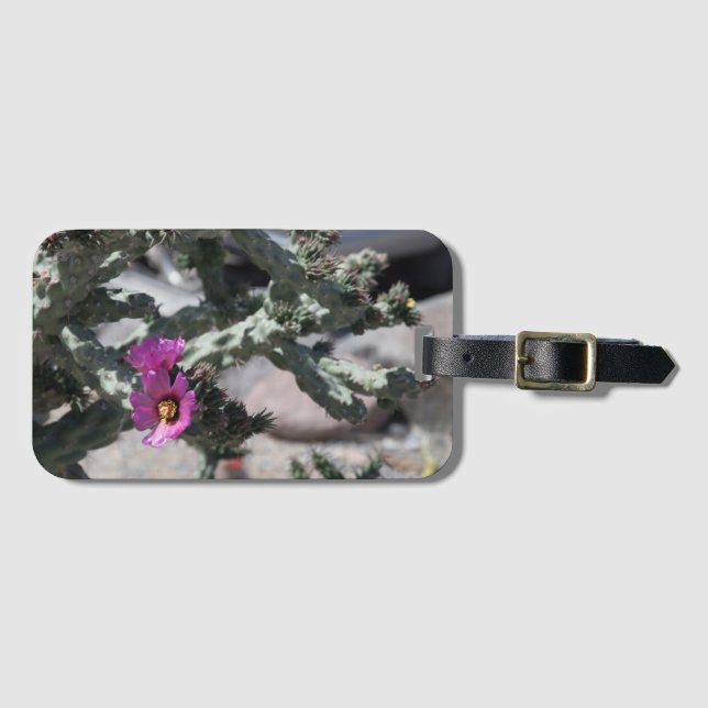 Challa Cactus in Blüte Gepäckanhänger (Vorderseite (Horizontal))