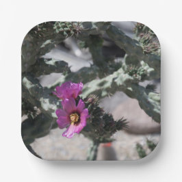 Challa Cactus in Blüte Pappteller