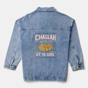 Challah At Ya Mädchen Lustige Hanukkah Lebensmitte Jeansjacke