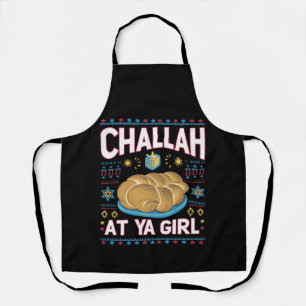 Challah At Ya Mädchen Lustige Hanukkah Lebensmitte Schürze