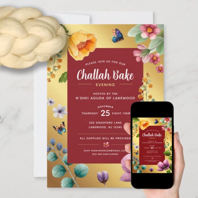 Challah Bake Event Elegante Einladung (Von Creator hochgeladen)