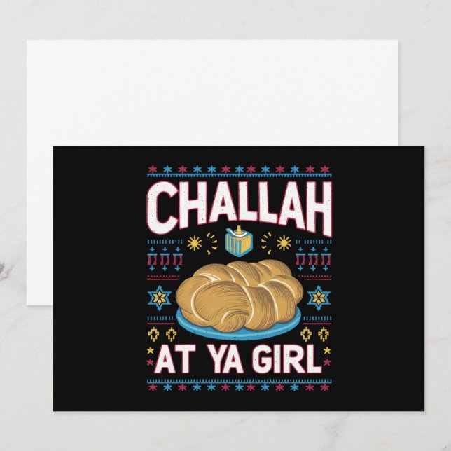 Challah bei Ya Girl Funny Hanukkah Food Chanukah Einladung (Vorne/Hinten)