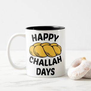 Challah Brot, Chanukah, Happy Challah Days Zweifarbige Tasse