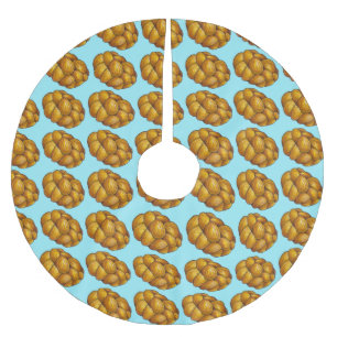 Challah Brot Hanukkah Chanukah jüdische Feiertage Polyester Weihnachtsbaumdecke