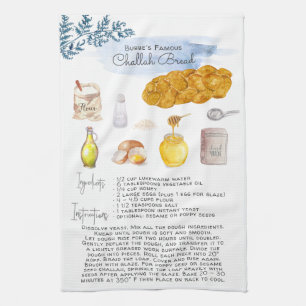 Challah-Brot   Rezept-Erbstück-Teetuch Geschirrtuch