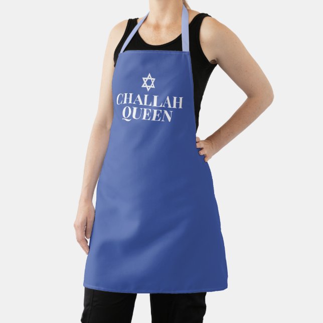 Challah Queen, Fun Modern Typografy Blue Schürze (InSitu)