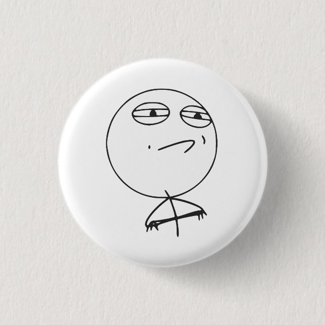 Challenge Accepted Rage Face Comic Meme Button (Vorderseite)
