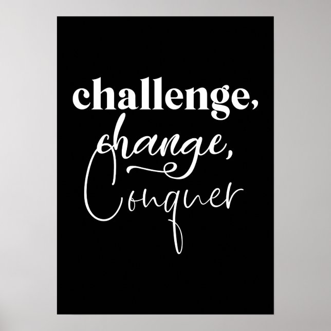 Challenge Conquer, Gym Hustle Success Motivierend Poster (Vorne)