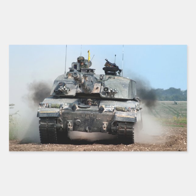 Challenger 2 Main Battle Tank (MBT) Britische Arme Rechteckiger Aufkleber (Vorderseite)