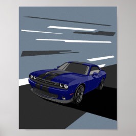 Challenger Blau Poster