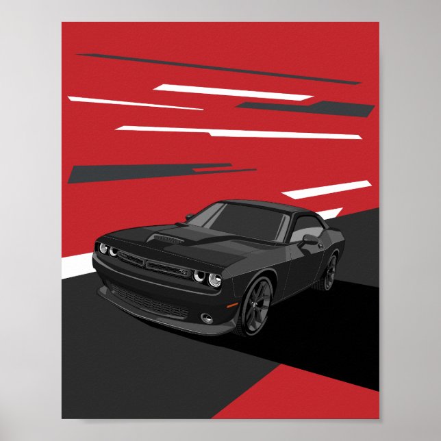 Challenger RT schwarz Poster (Vorne)